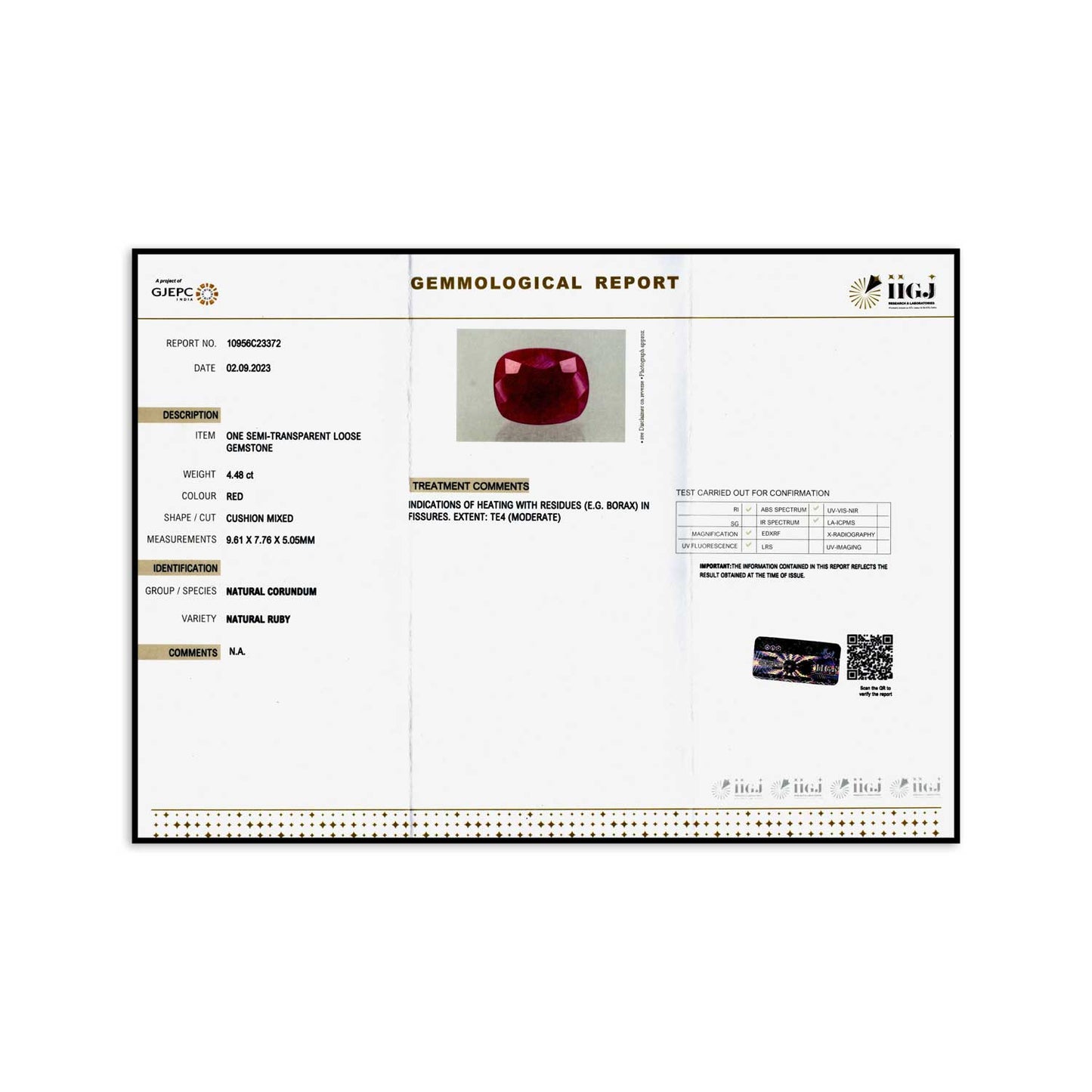 Burmese Ruby (Heated) Cts 4.48