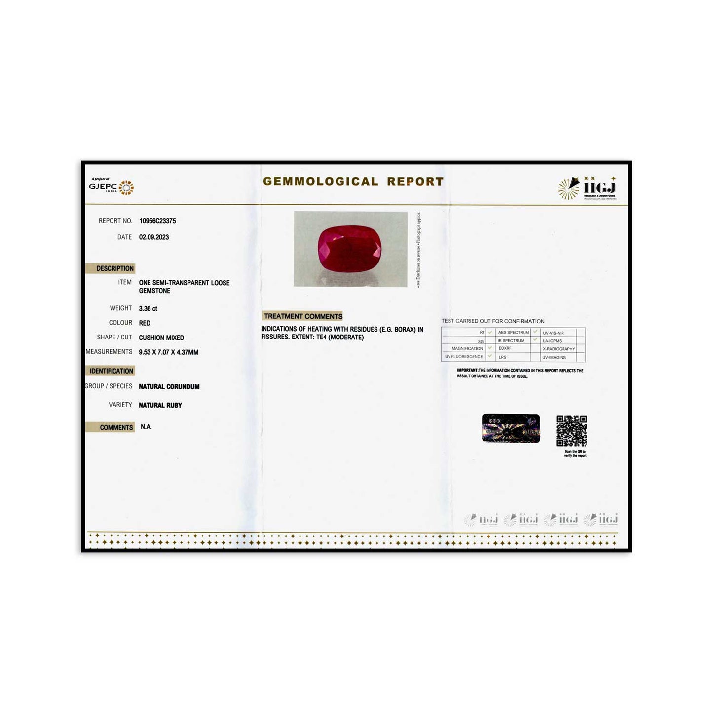 Burmese Ruby (Heated) Cts 3.36