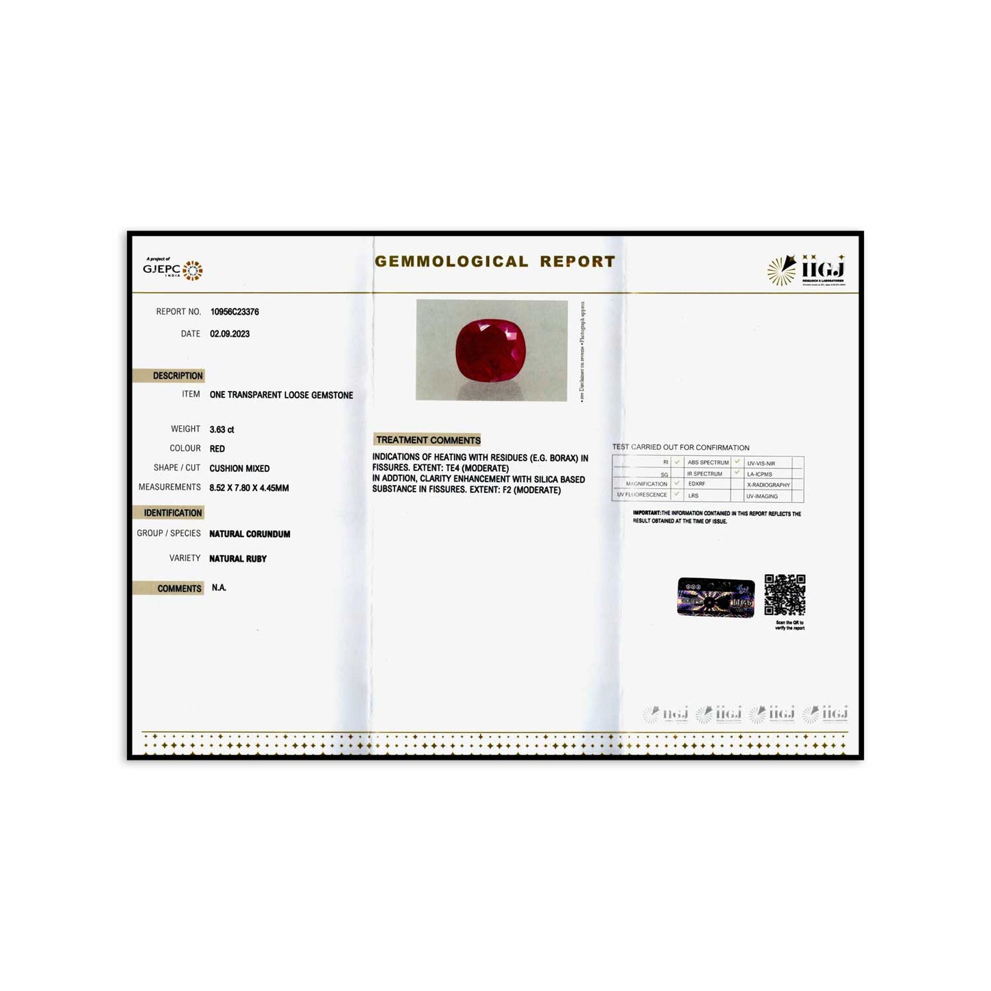 Burmese Ruby (Heated) Cts 3.63