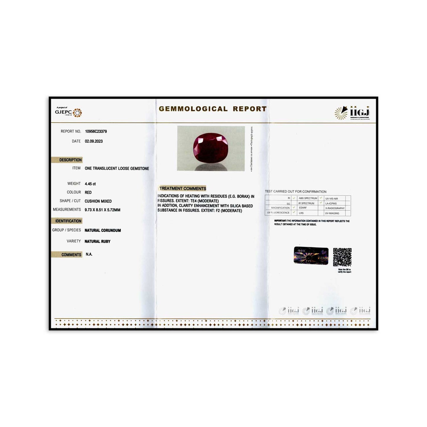 Burmese Ruby (Heated) Cts 4.45