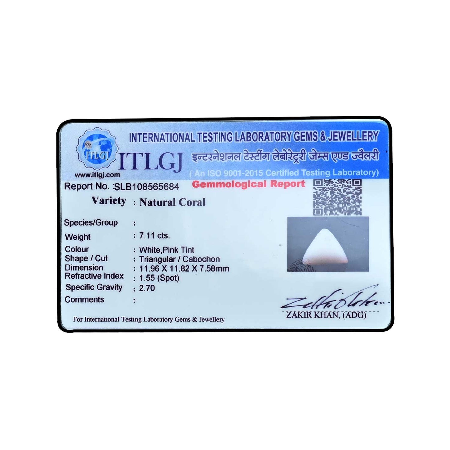 Japani White Coral 7.11 Carat