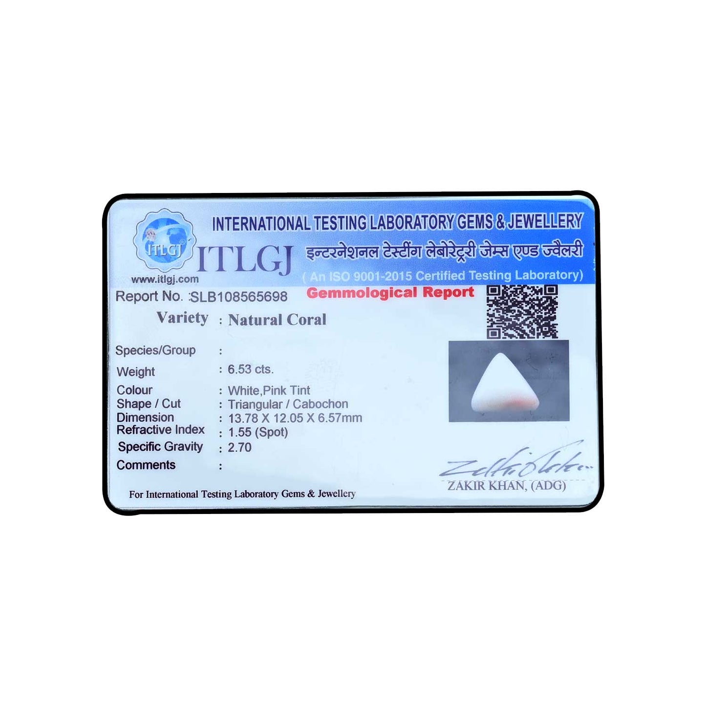 Japani White Coral 6.53 Carat