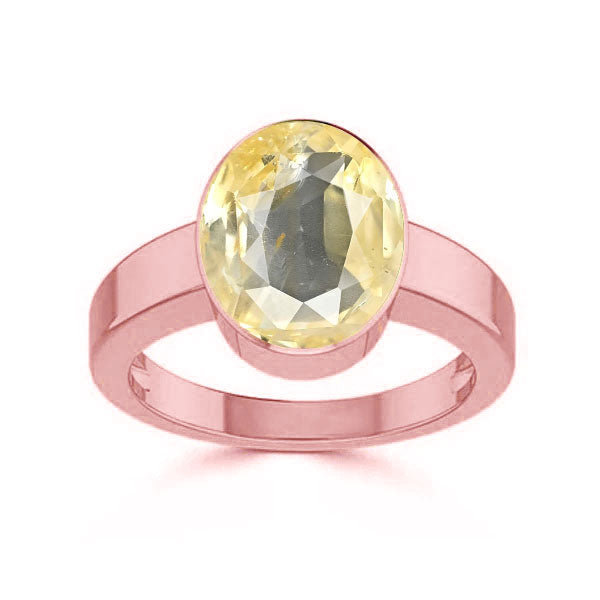 Yellow Sapphire (Special Quality) Rose Gold Ring (R1)