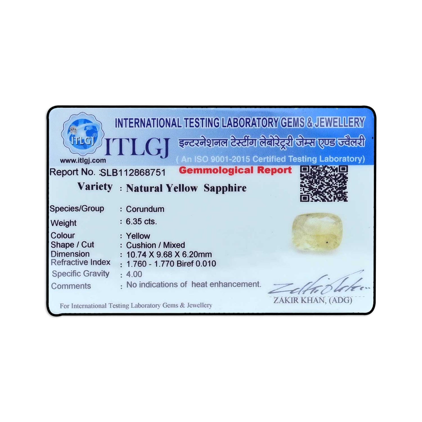 Ceylon Yellow Sapphire - 6.35 Carat