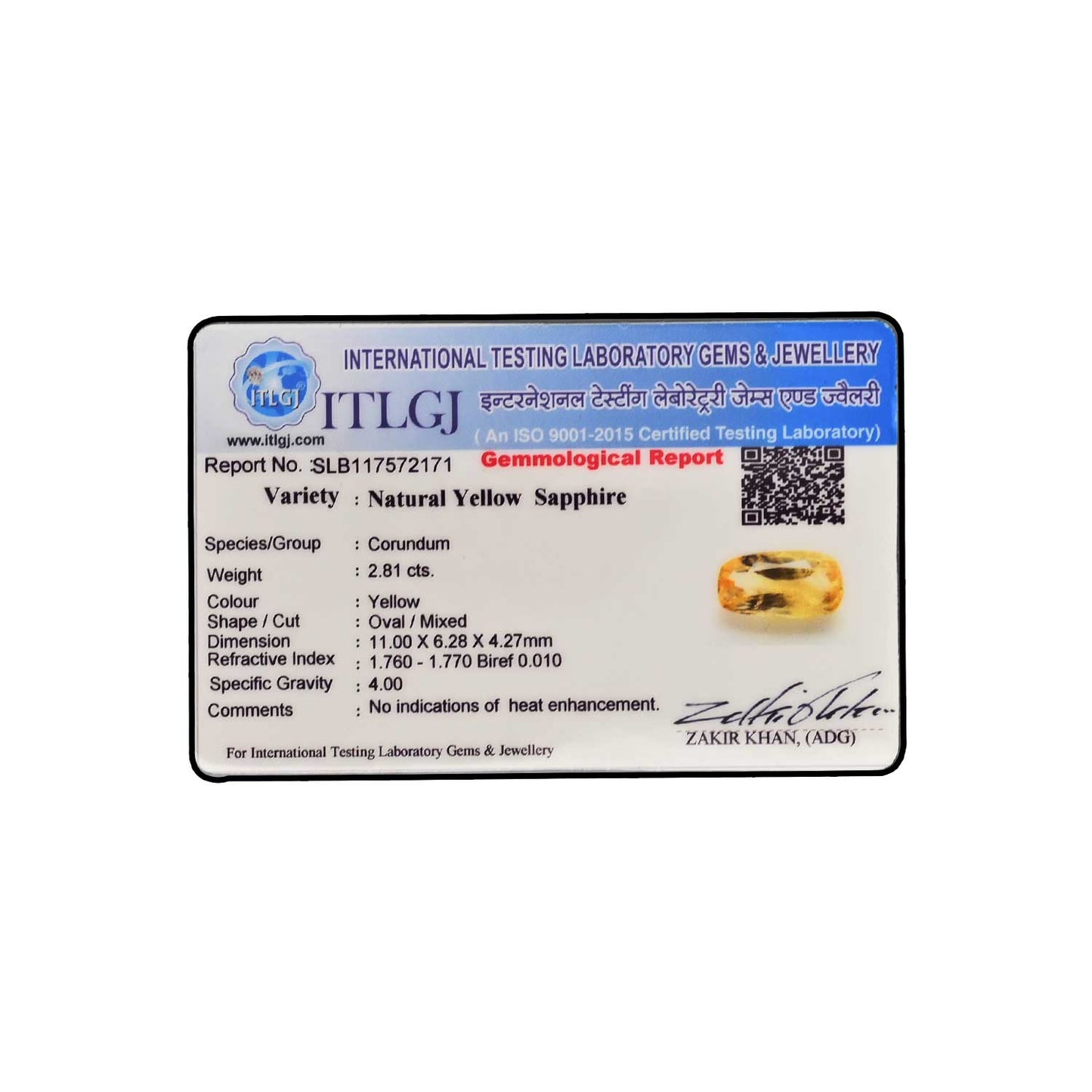 Ceylon Yellow Sapphire - 2.81 Carat