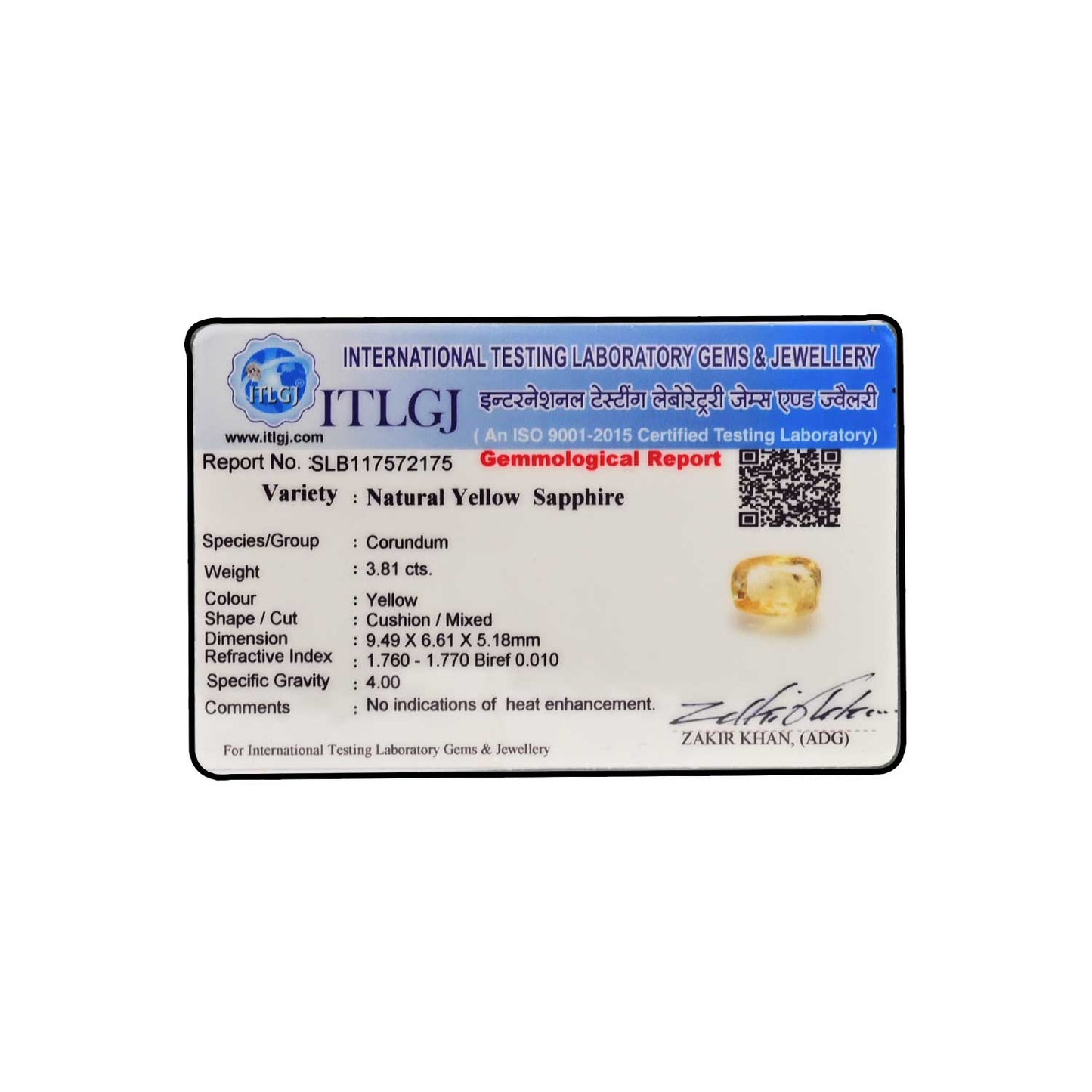 Ceylon Yellow Sapphire - 3.81 Carat