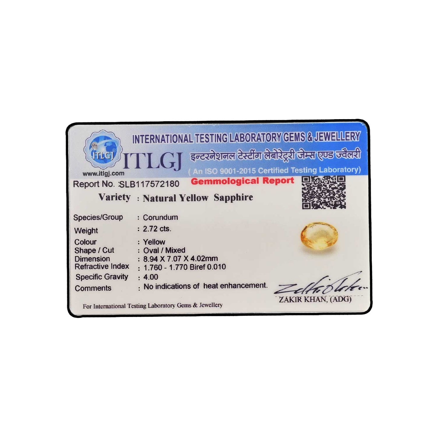 Ceylon Yellow Sapphire - 2.72 Carat