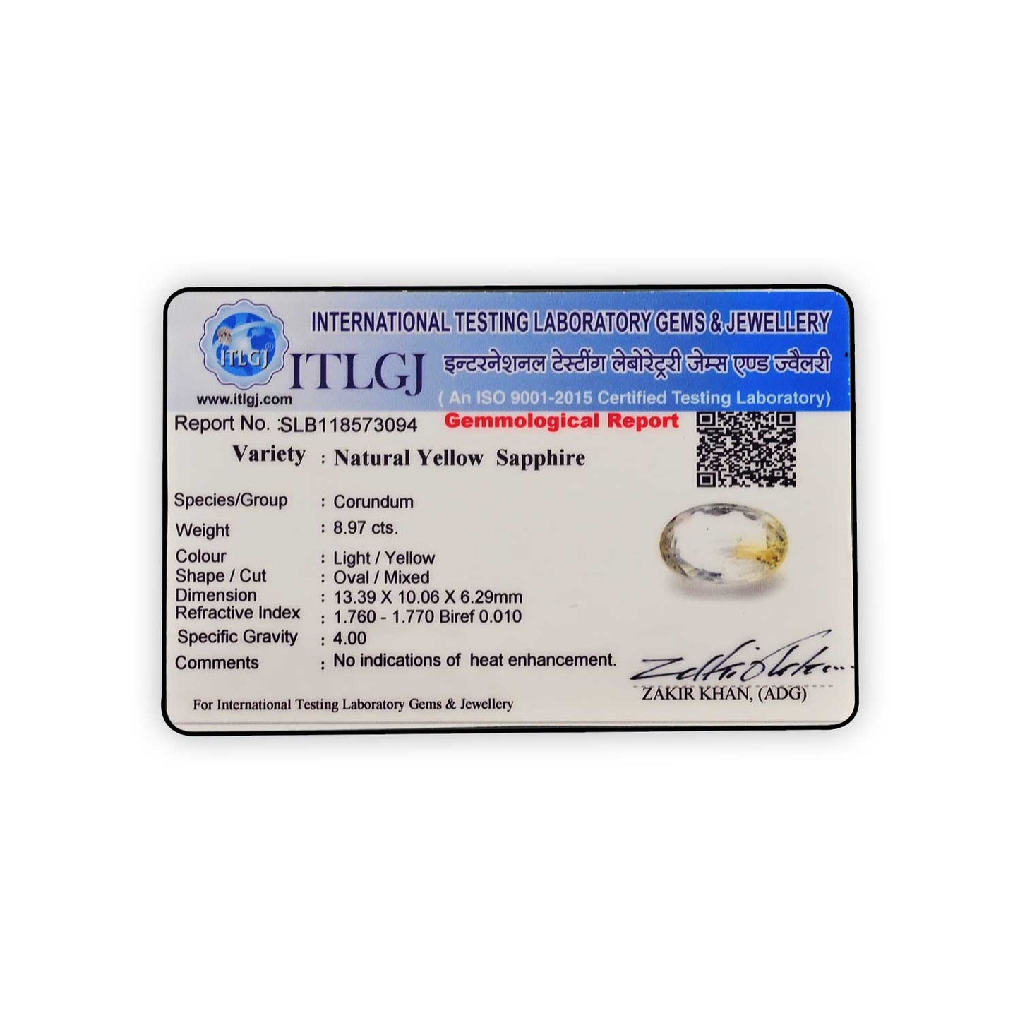 Ceylon Yellow Sapphire - 8.97 Carat