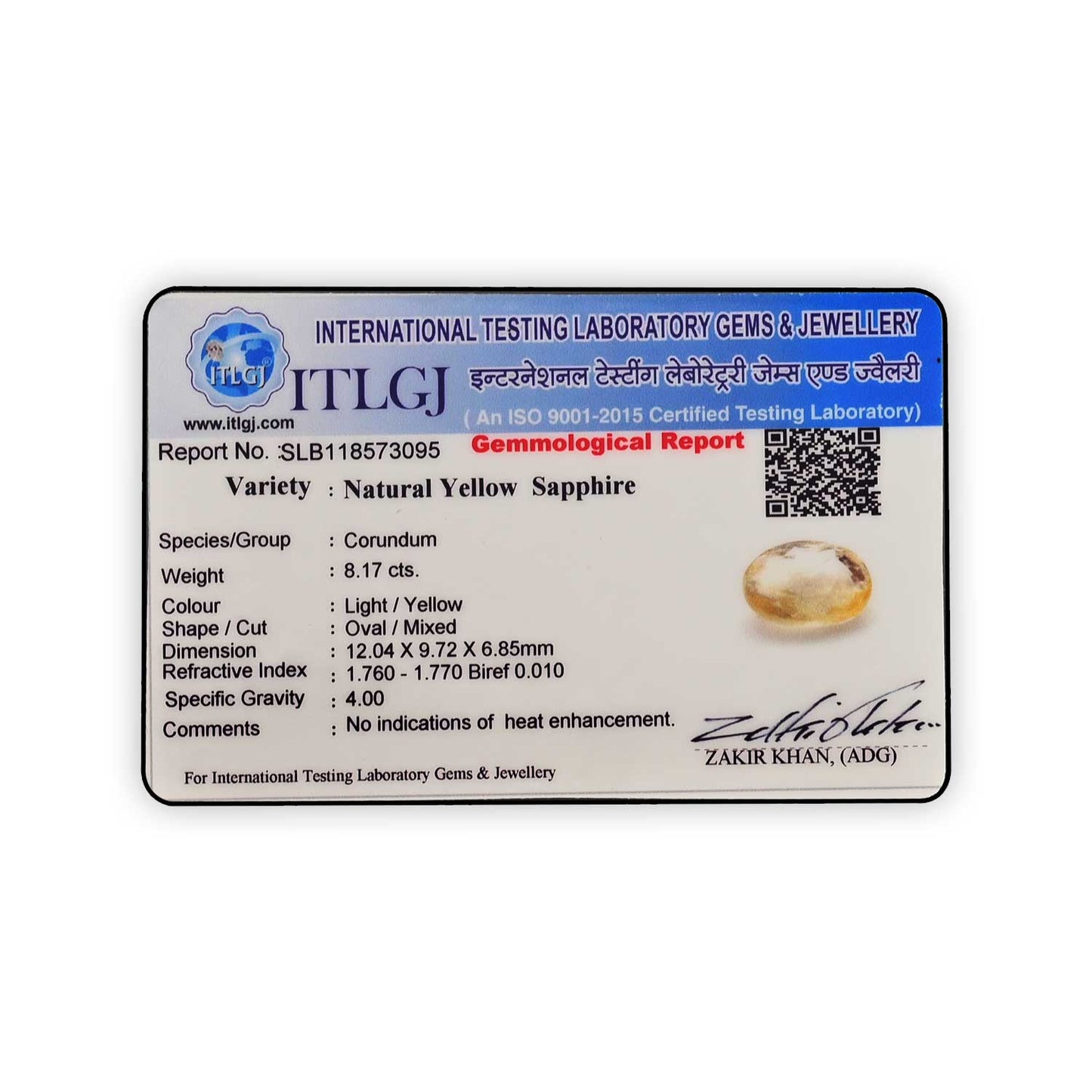 Ceylon Yellow Sapphire - 8.17 Carat