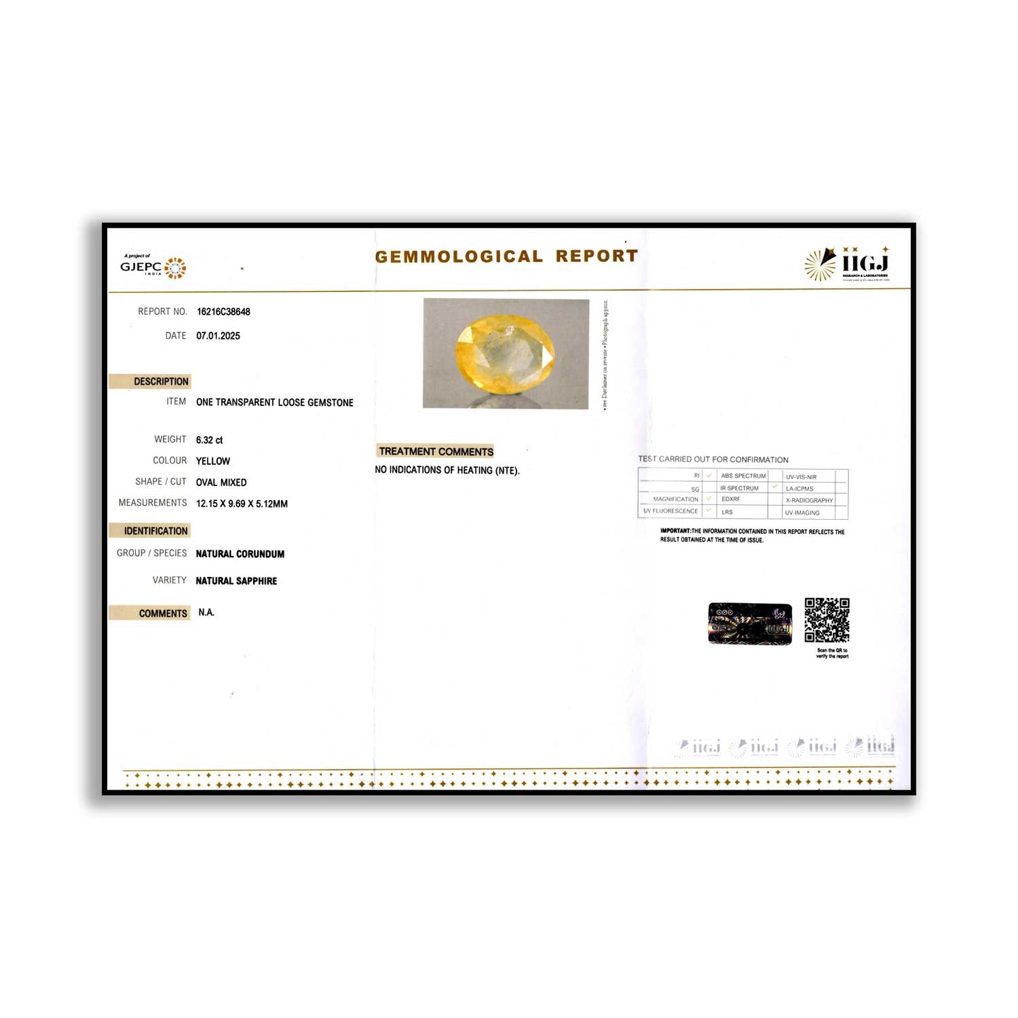 Ceylon Yellow Sapphire 6.32 Carat