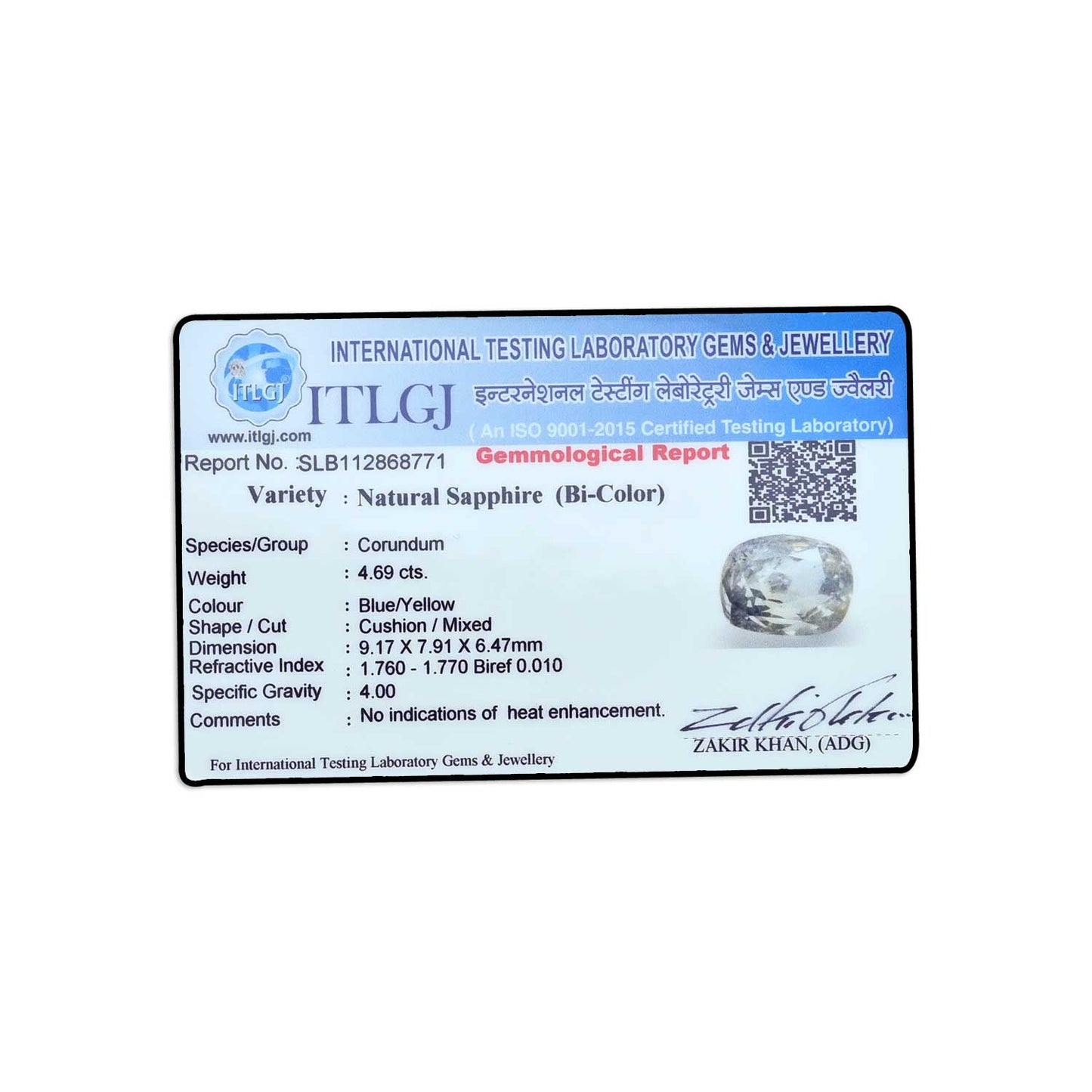 Pitambari Sapphire (Bi Colour) 4.69 Carat