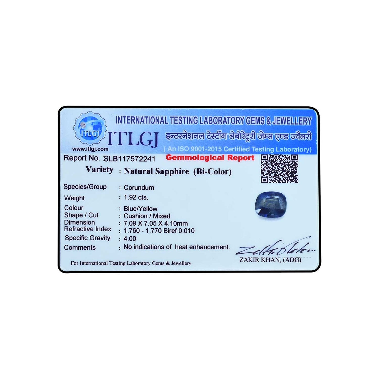 Pitambari Sapphire (Bi Colour) 1.92 Carat