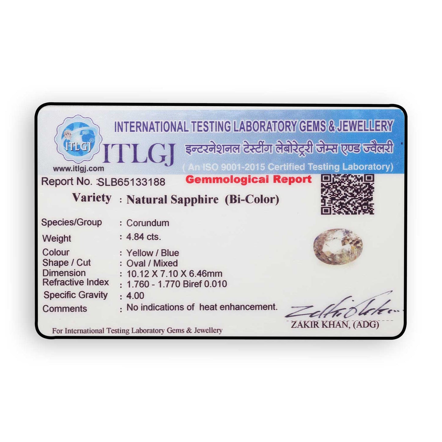 Pitambari Sapphire (Bi Colour) 4.84 Carat