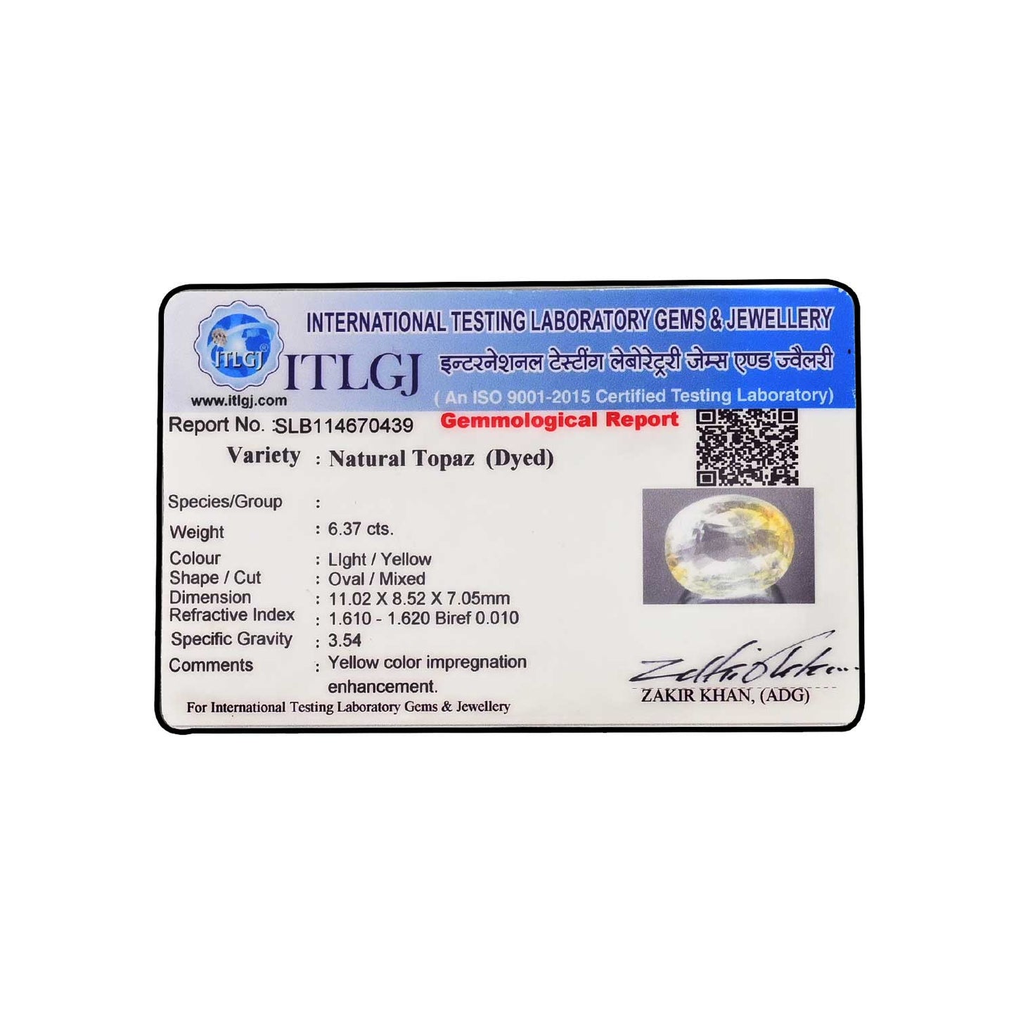 Yellow Topaz 6.37 Carat