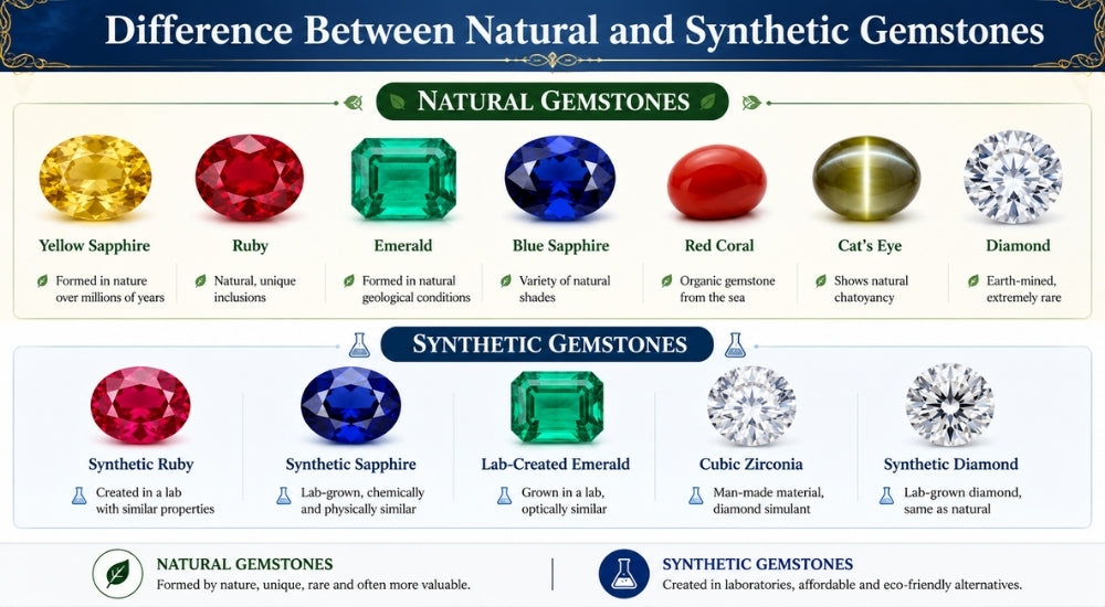 Difference Between Natural and Synthetic Gemstones