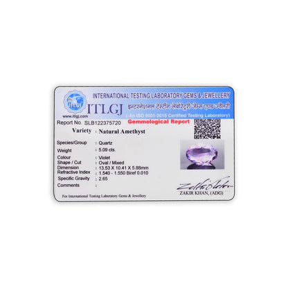 Amethyst (Jamunia) 5.09 Carat