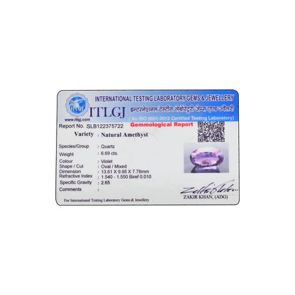 Amethyst (Jamunia) 6.69 Carat