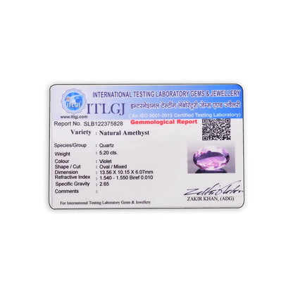 Amethyst (Jamunia) 5.2 Carat