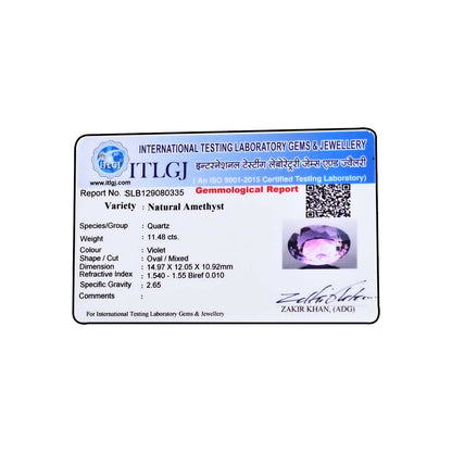 Amethyst (Jamunia) 11.48 Carat