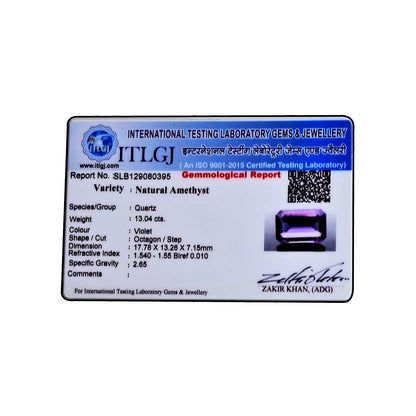 Amethyst (Jamunia) 13.04 Carat