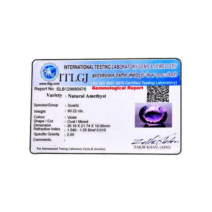 Amethyst (Jamunia) 60.22 Carat
