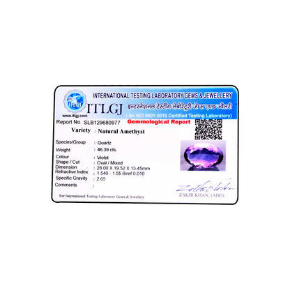 Amethyst (Jamunia) 46.39 Carat