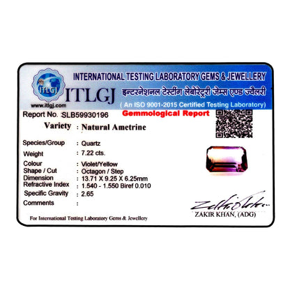 Ametrine (Bi Colour) 7.22 Carat