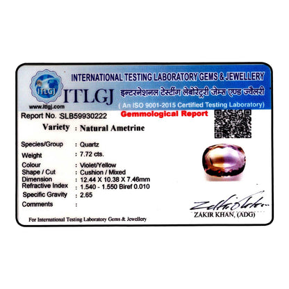 Ametrine (Bi Colour) 7.72 Carat
