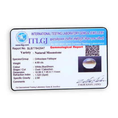 Srilankan Blue Moonstone 4.89 Carat