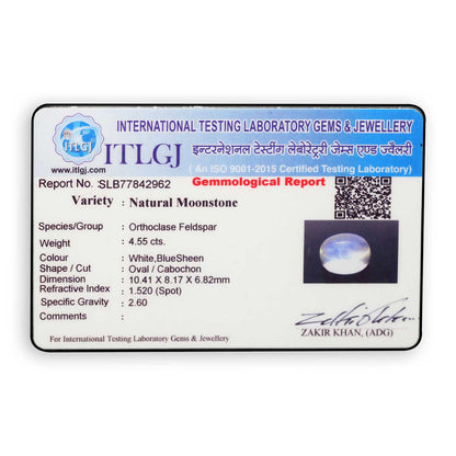 Srilankan Blue Moonstone 4.55 Carat