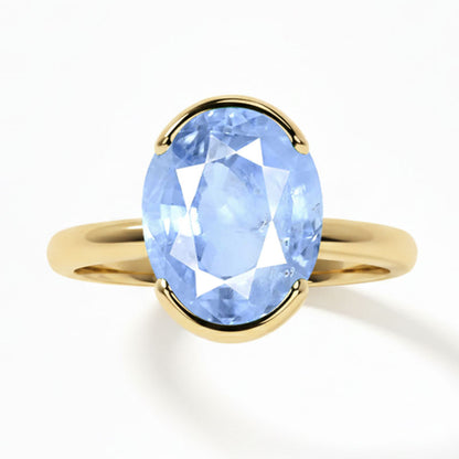 Blue Sapphire (Special Quality) Gold Dual-Claw Ring (R4)