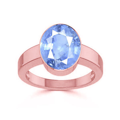 Blue Sapphire (Special Quality) Rose Gold Ring (R1)