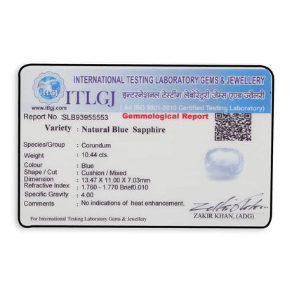 Blue Sapphire (Neelam) - 10.44 Carat