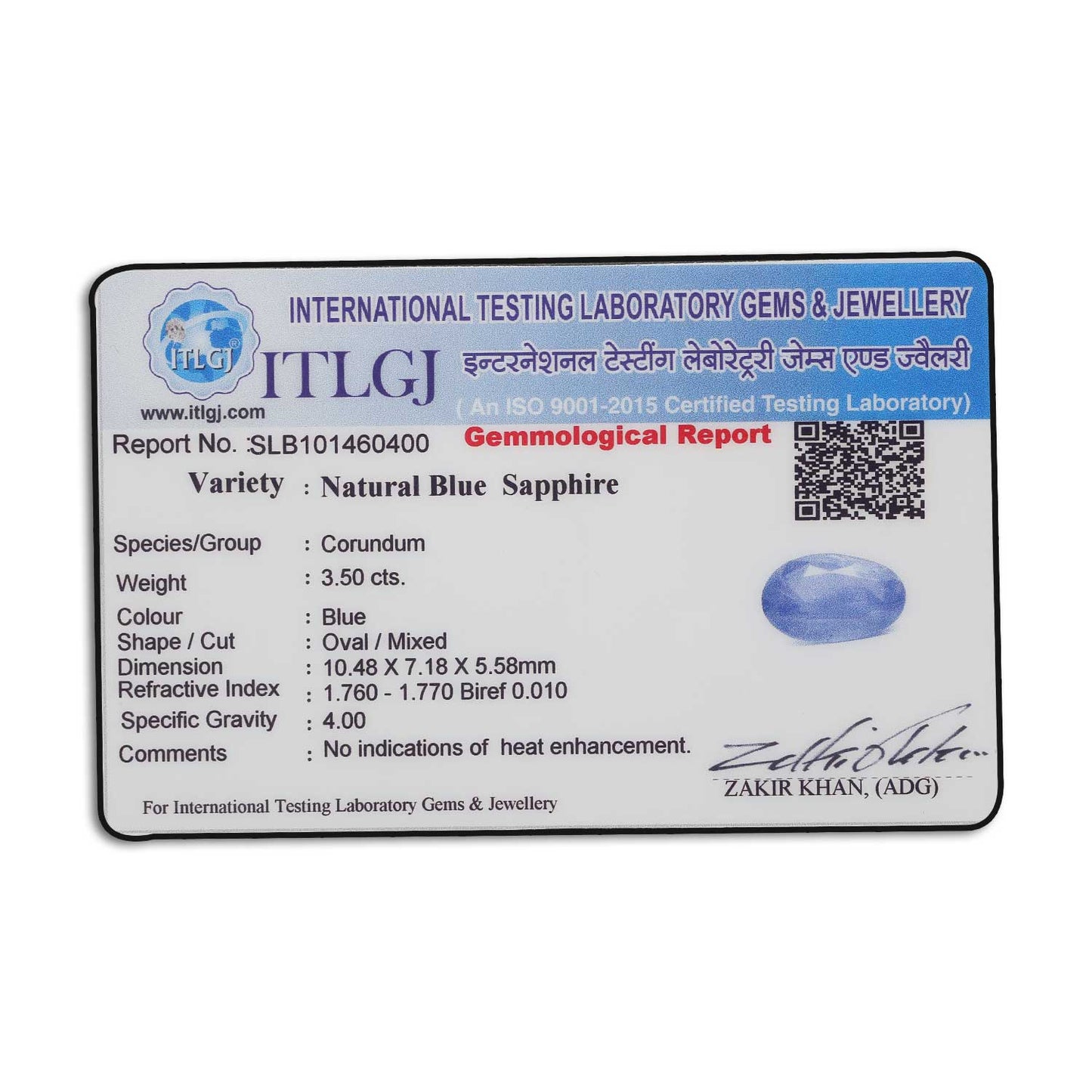 Blue Sapphire (Neelam) - 3.5 Carat