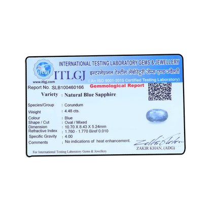 Blue Sapphire (Neelam) - 4.48 Carat