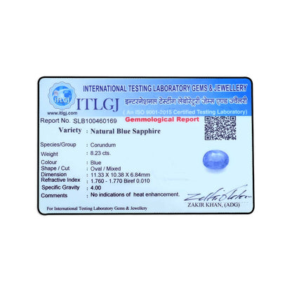 Blue Sapphire (Neelam) - 8.23 Carat