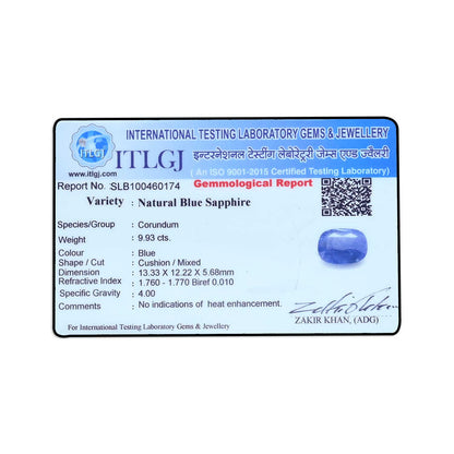 Blue Sapphire (Neelam) - 9.93 Carat