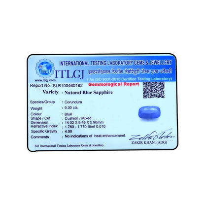 Blue Sapphire (Neelam) - 9.3 Carat