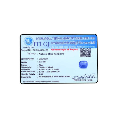 Blue Sapphire (Neelam) - 5.21 Carat