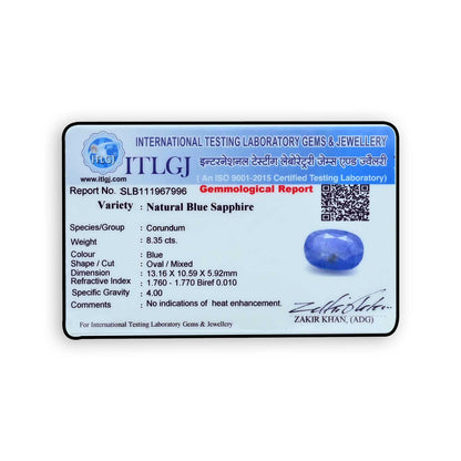 Blue Sapphire (Neelam) - 8.35 Carat