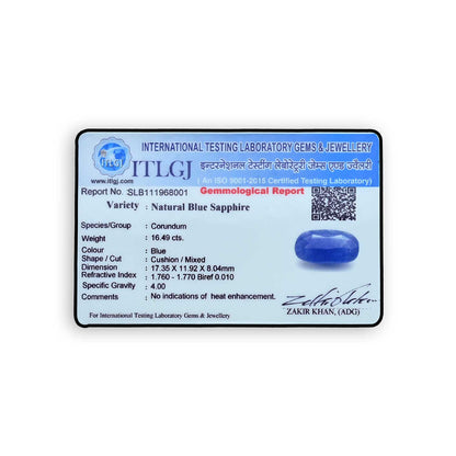 Blue Sapphire (Neelam) - 16.49 Carat