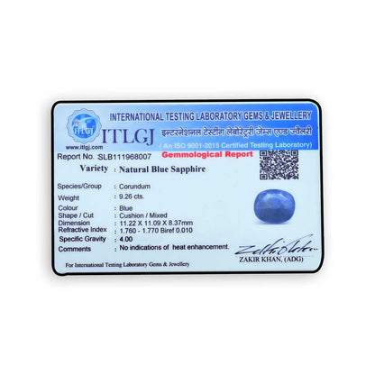Blue Sapphire (Neelam) - 9.26 Carat