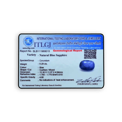Blue Sapphire (Neelam) - 8.29 Carat