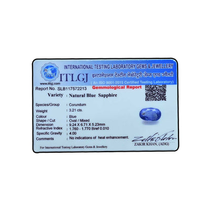 Blue Sapphire (Neelam) - 3.21 Carat