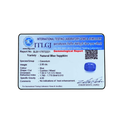 Blue Sapphire (Neelam) - 2.5 Carat