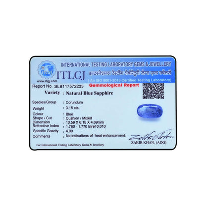 Blue Sapphire (Neelam) - 3.15 Carat