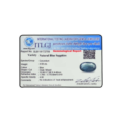 Blue Sapphire (Neelam) - 4.58 Carat