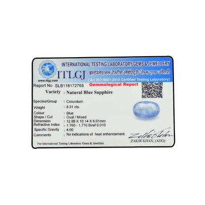 Blue Sapphire (Neelam) - 8.31 Carat