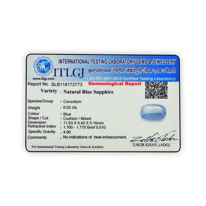 Blue Sapphire (Neelam) - 6.02 Carat