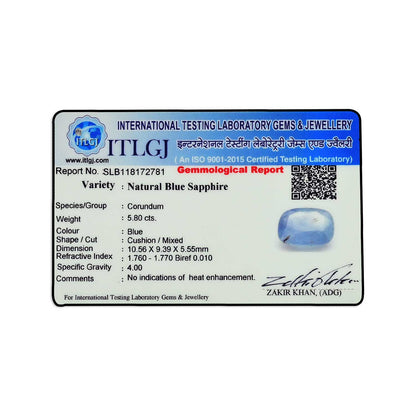 Blue Sapphire (Neelam) - 5.8 Carat